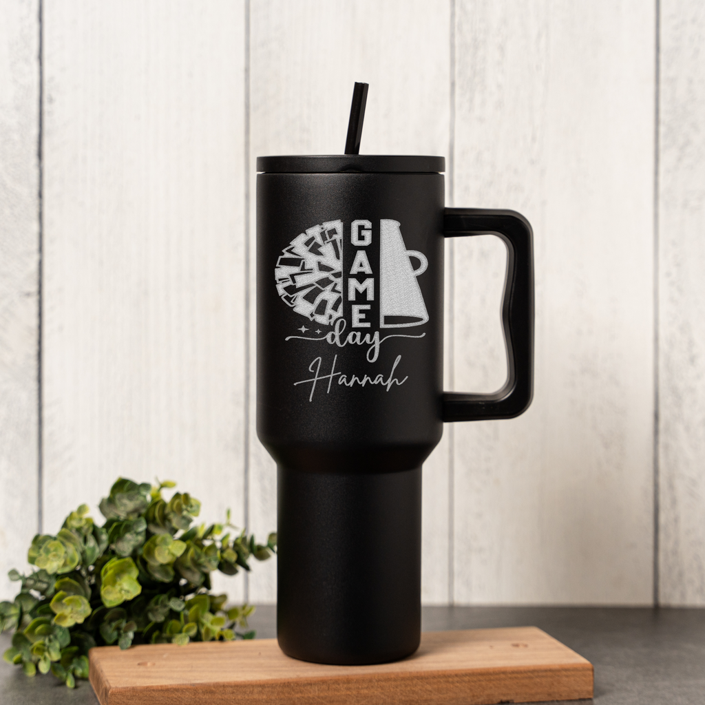 40oz Personalized Game Day Tumbler, Perfect Cheer Gift, Customizable