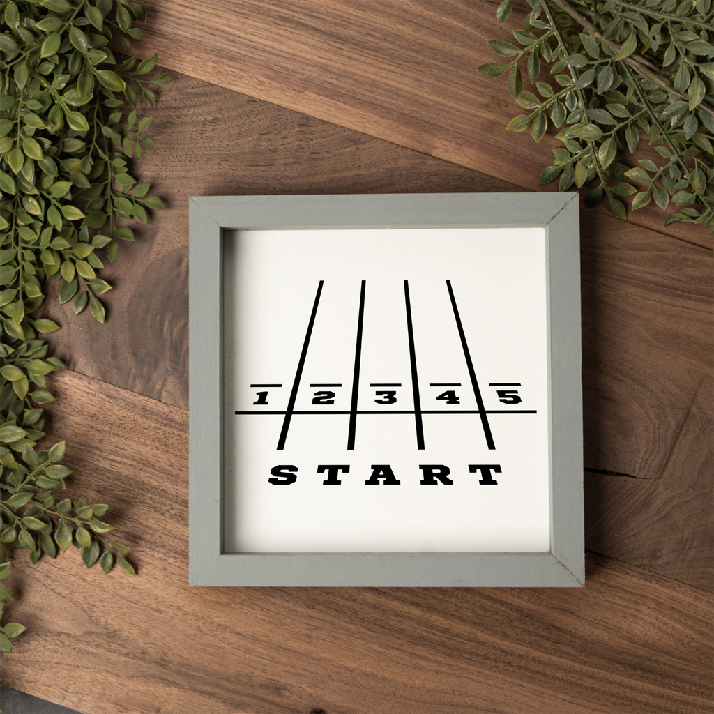 Track and Field Wall Art, Running Track Start Line Sign, Track Runner Room Decor, Sports Wall Art, Track Athlete Gift, Framed Sign