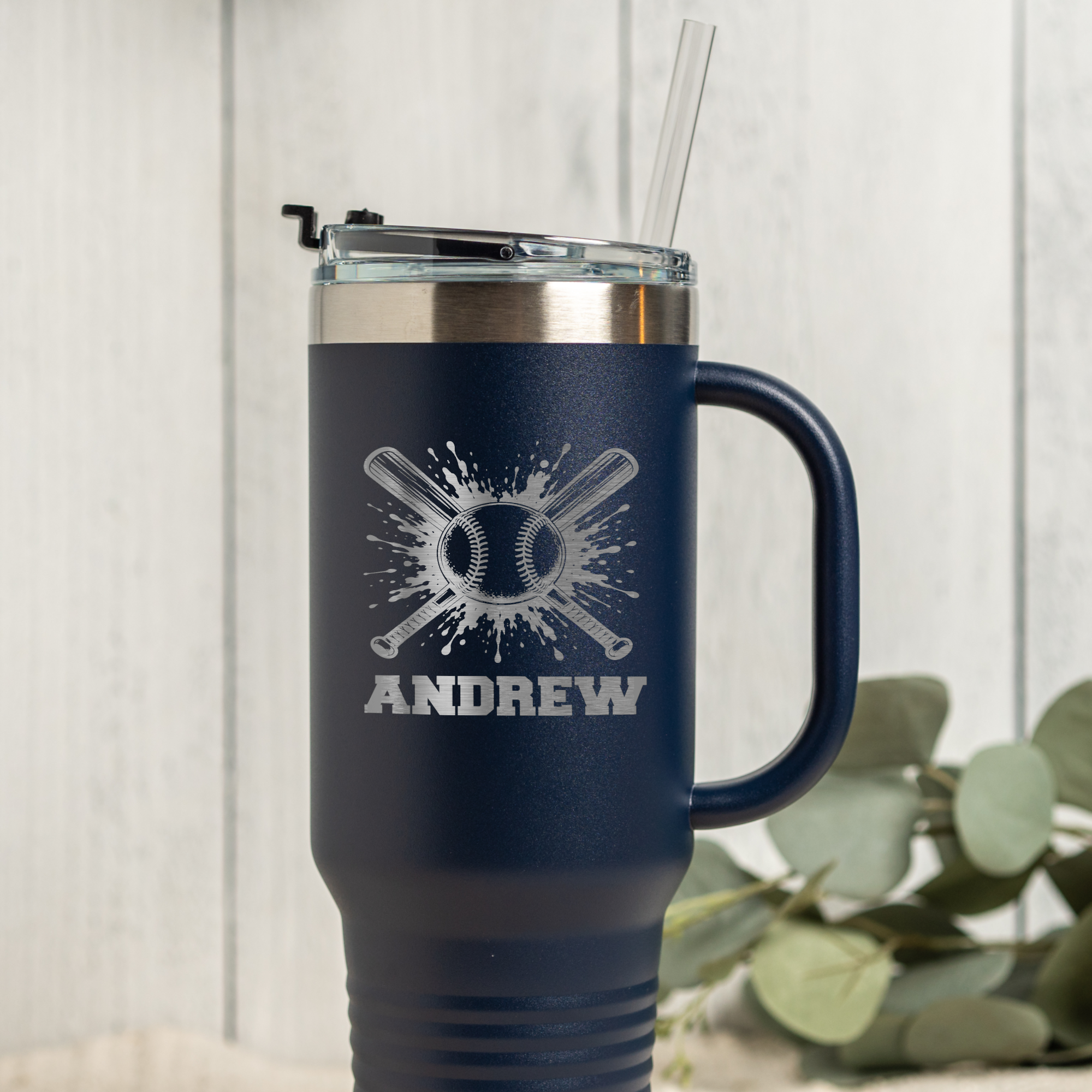 Personalized Baseball Tumbler 40oz, Custom Sports Gift, Insulated Drinkware