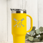 40oz Tumbler with Baseball Design, Personalized Sports Gift, Custom Number