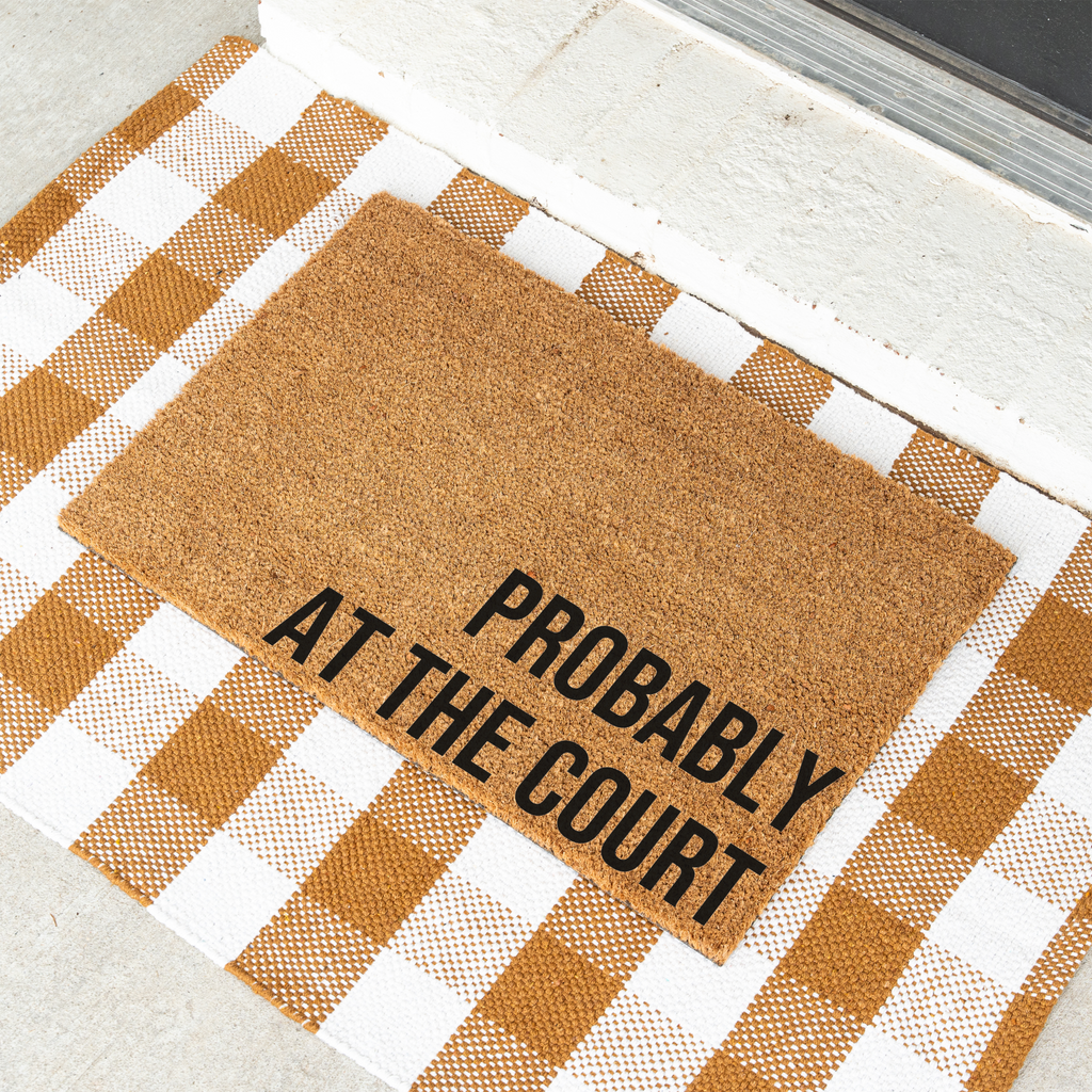 Probably at the Court Doormat, Funny Sports Doormat, Basketball Lover Welcome Mat, Athlete Gift, Basketball Family Front Door Mat, Sports De