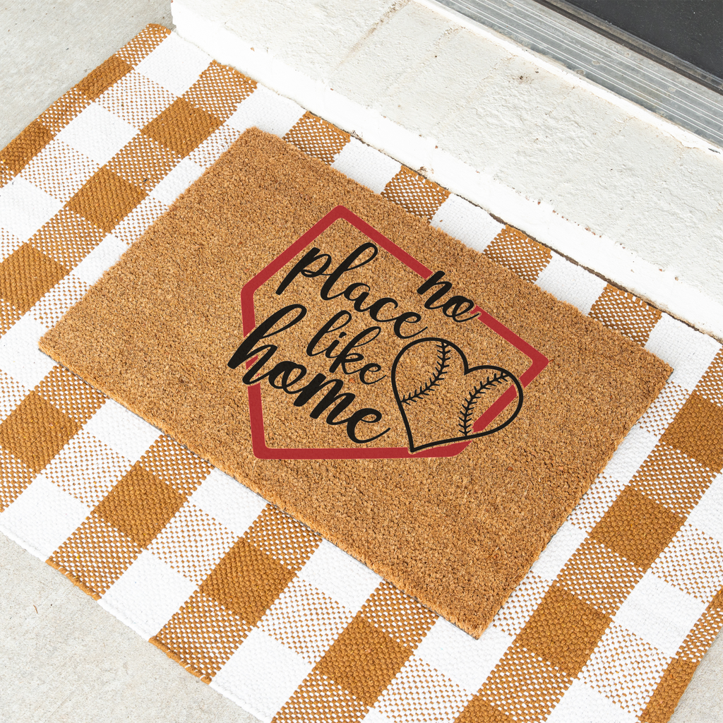 No Place Like Home Baseball Doormat