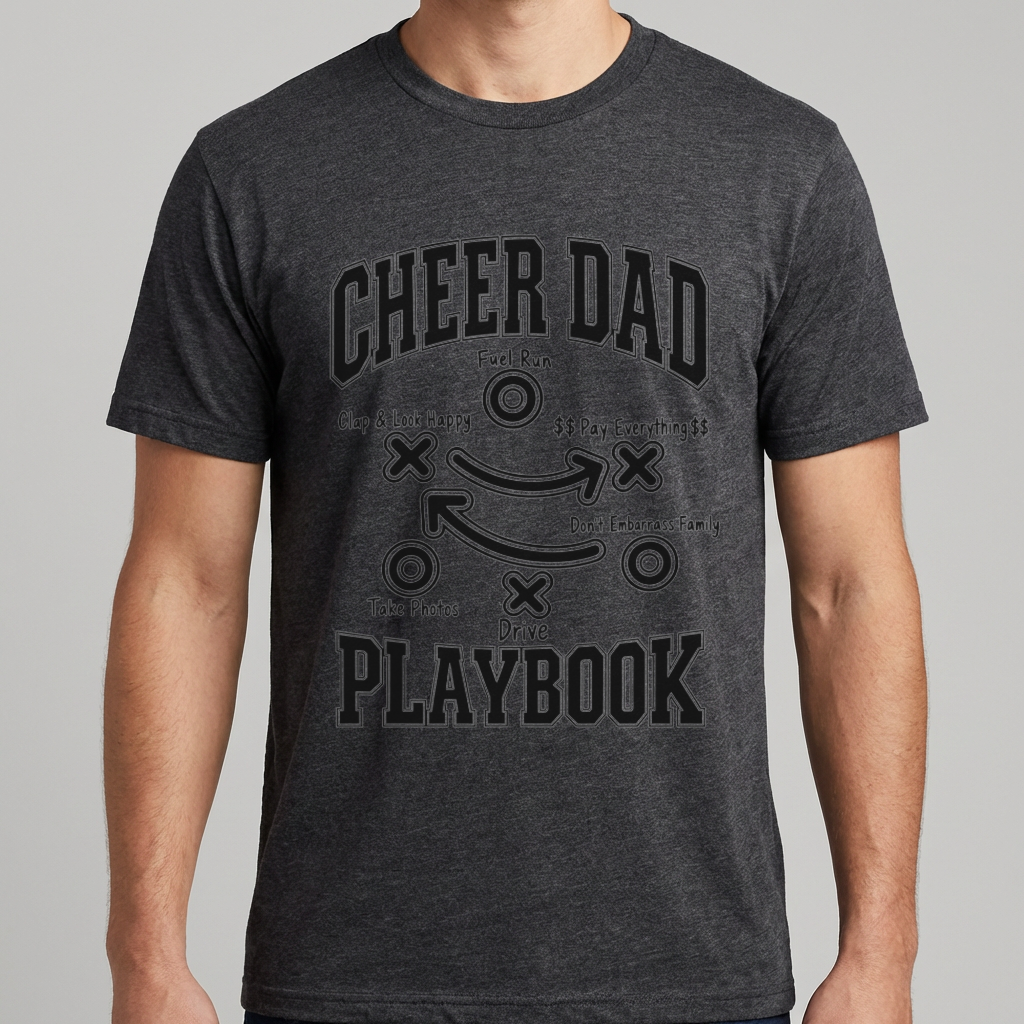 Cheer Dad Playbook Shirt, Funny Cheer Dad T-Shirt, Cheerleading Dad Gift, Cheer Competition Shirt, Proud Cheer Dad Tee