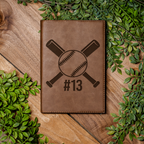 Personalized Leather Journal with Baseball Design, Custom Engraved Notebook, Perfect Gift for Baseball Lovers