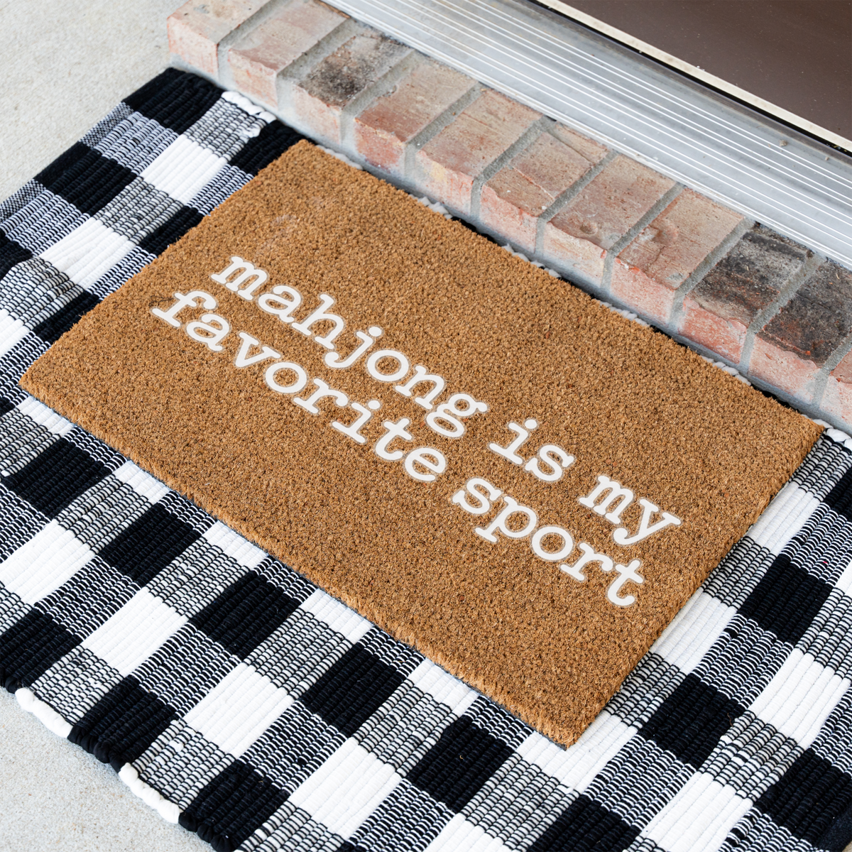 Mahjong Doormat, Mahjong Is My Favorite Sport Welcome Mat, Funny Mahjong Gift, Mahjong Lover Front Door Decor, Game Night Housewarming Gift