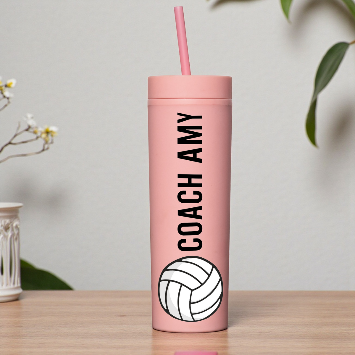 Personalized Volleyball Coach Tumbler, Custom Coach Name Cup, Volleyball Coach Gift, Team Coach Appreciation Gift, Sports Tumbler