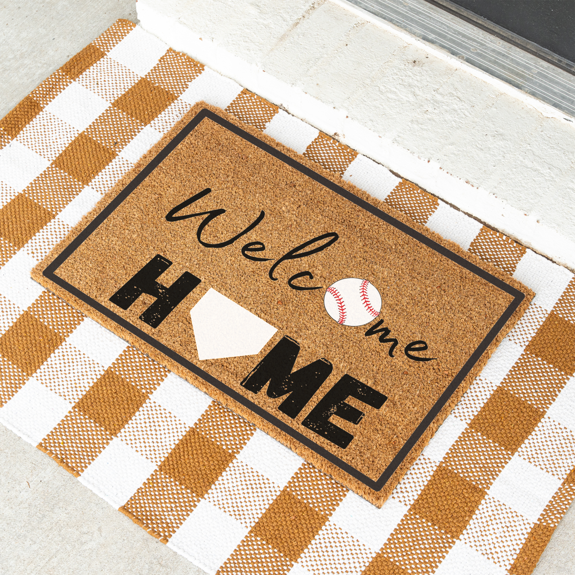 Welcome Home Baseball Doormat