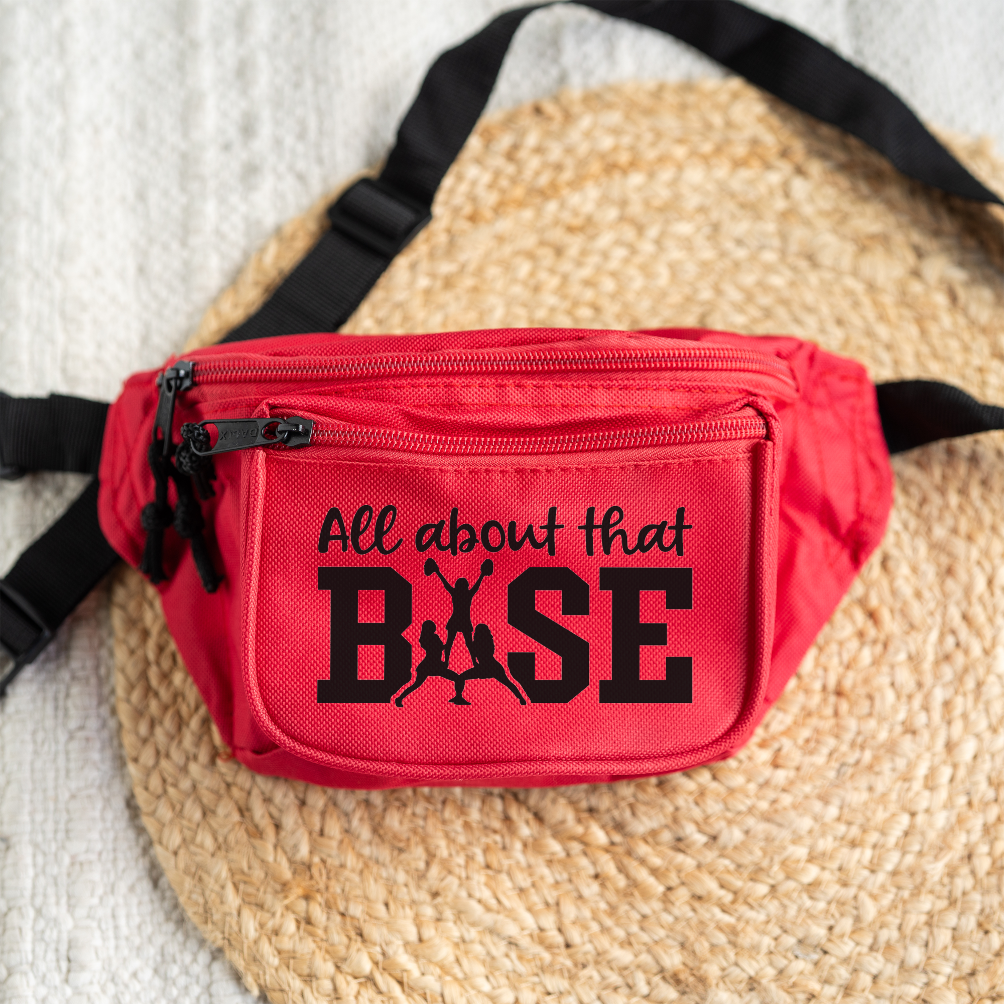 Its All About That Base Cheer Fanny Pack, Cheer Team Gifts Fanny Packs, Hands-Free Waist Bag, Adjustable Belt