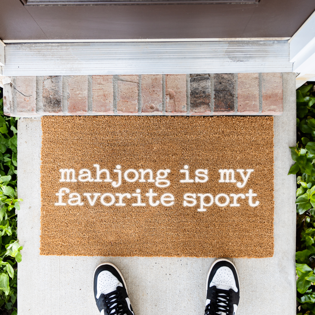 Mahjong Doormat, Mahjong Is My Favorite Sport Welcome Mat, Funny Mahjong Gift, Mahjong Lover Front Door Decor, Game Night Housewarming Gift