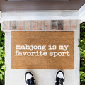Mahjong Doormat, Mahjong Is My Favorite Sport Welcome Mat, Funny Mahjong Gift, Mahjong Lover Front Door Decor, Game Night Housewarming Gift
