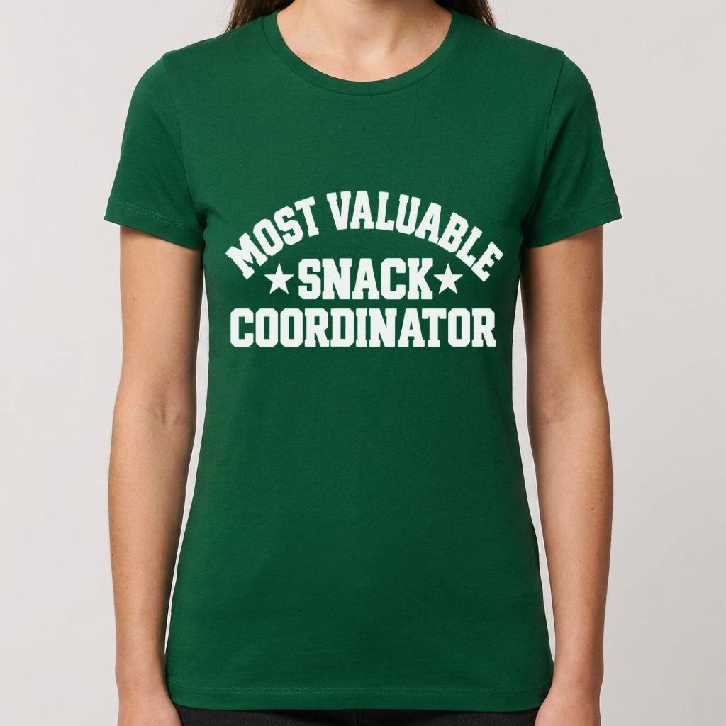 Most Valuable Snack Coordinator Shirt, Funny Sports Mom Tee, Team Snack Shirt, Game Day Mom Shirt, Sports Parent Gift, Team Mom T Shirt