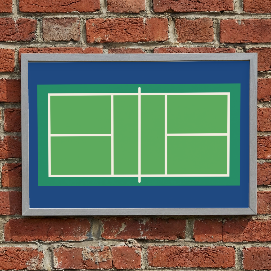Pickleball Court Wall Art, Pickleball Sign, Sports Room Decor, Pickleball Player Gift, Game Room Wall Art, Green Court Decor