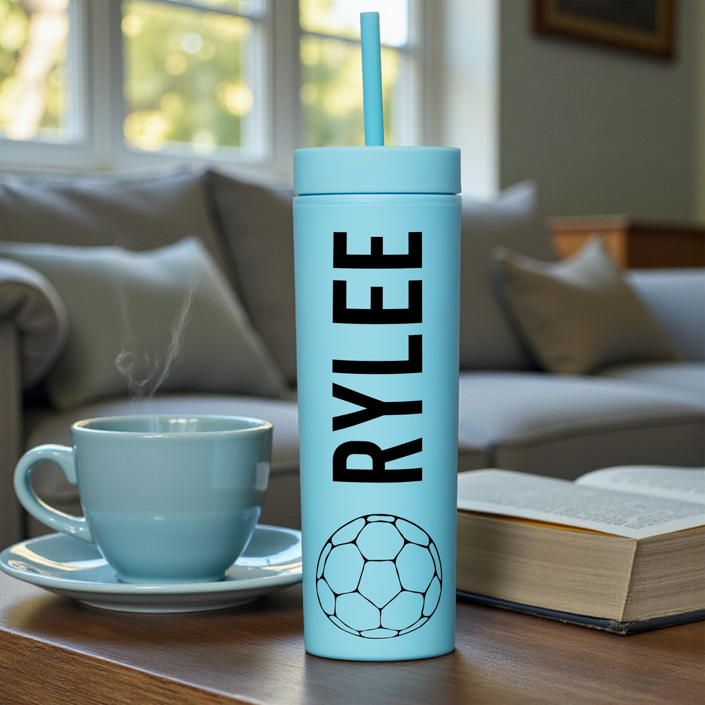 Personalized Soccer Tumbler, Custom Name Soccer Cup, Soccer Player Gift, Sports Tumbler, Soccer Team Gift, Personalized Athlete Cup