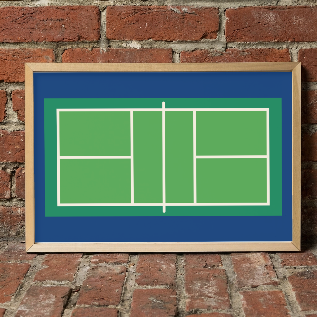 Pickleball Court Wall Art, Pickleball Sign, Sports Room Decor, Pickleball Player Gift, Game Room Wall Art, Green Court Decor