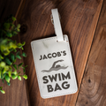 Personalized Swim Bag Tag, Custom Swimmer Name Luggage Tag, Swim Team Gift, Kids Swim Bag Tag, Swimming Gift