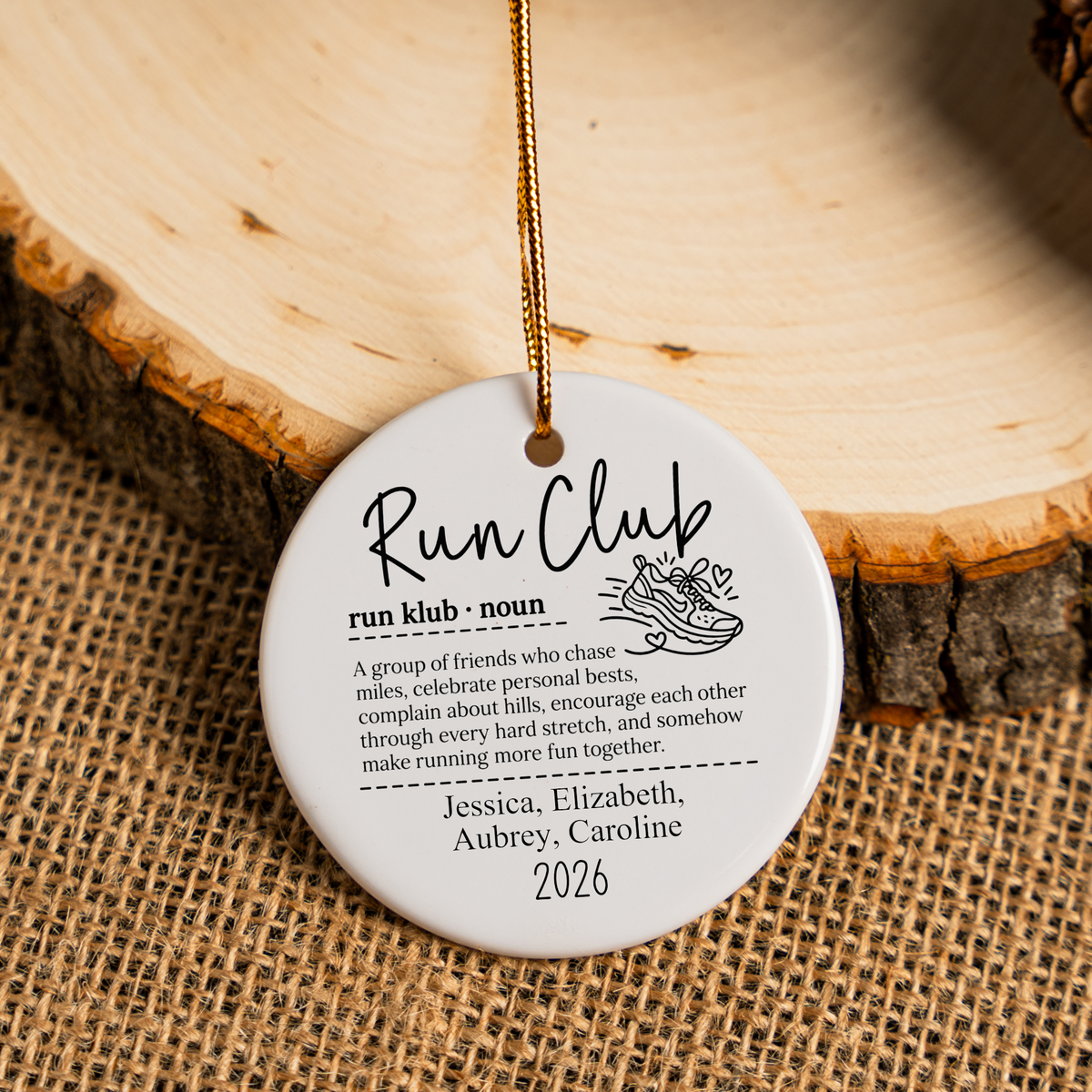 Personalized Run Club Christmas Ornament, Custom Running Group Names Ornament, Runner Best Friend Gift, Running Team Keepsake, Marathon Gift