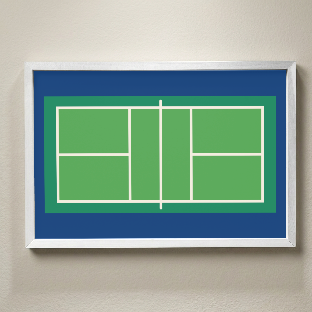 Pickleball Court Wall Art, Pickleball Sign, Sports Room Decor, Pickleball Player Gift, Game Room Wall Art, Green Court Decor