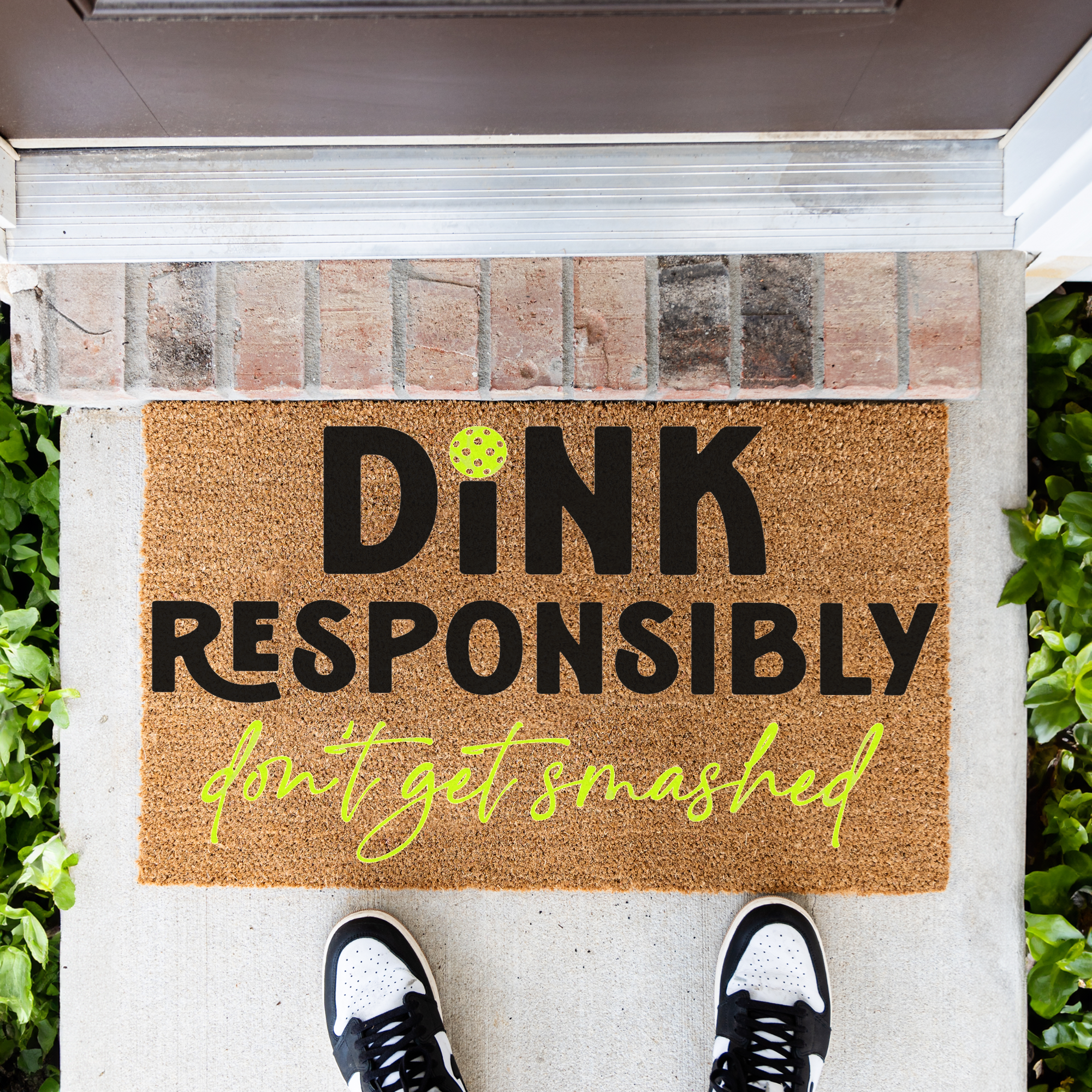 Dink Responsibly Pickleball Coir Doormat