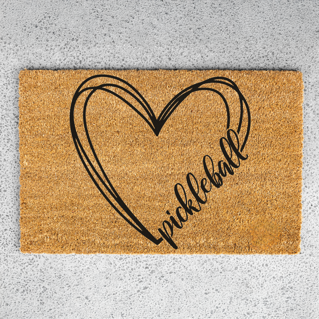 Pickleball Heart Coir Doormat