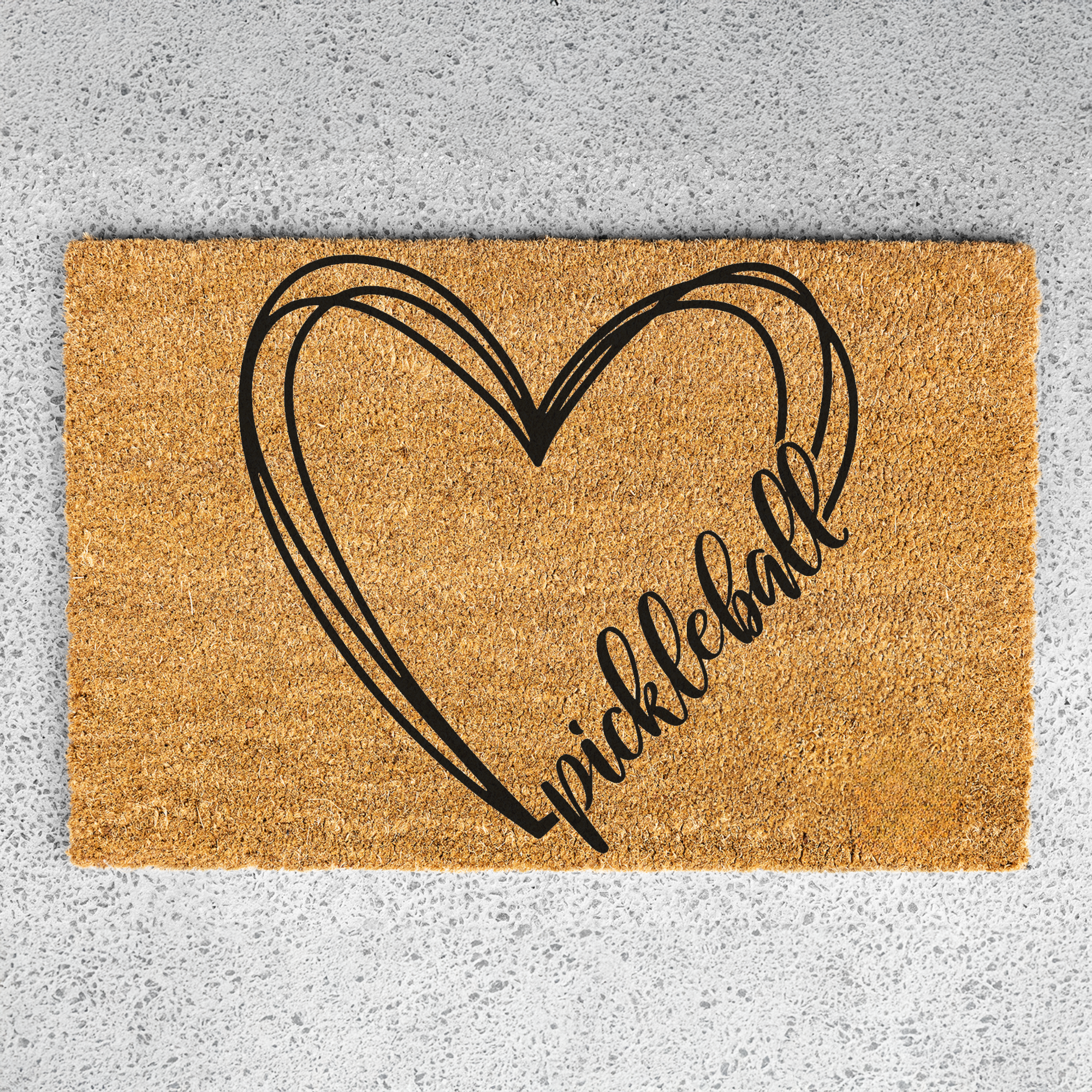 Pickleball Heart Coir Doormat