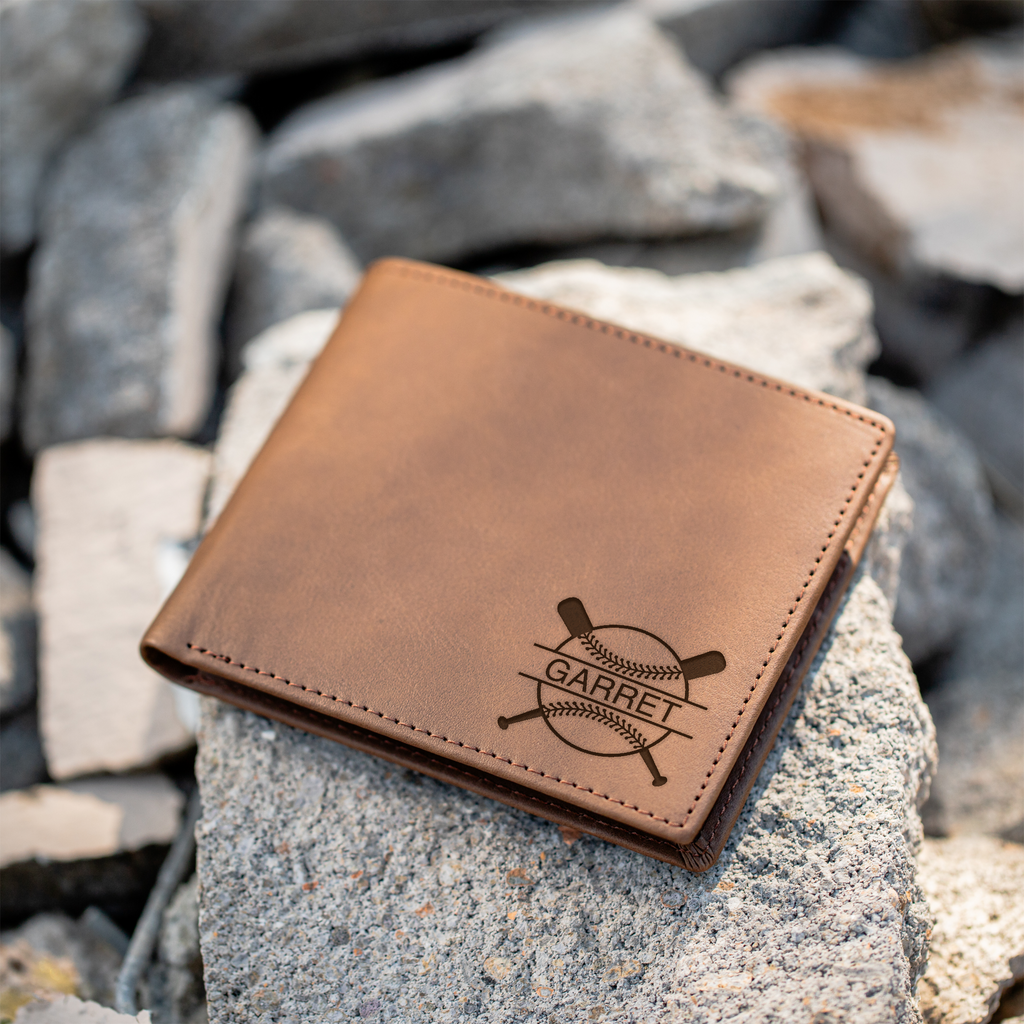 Baseball Monogram Classic Leather Bifold Wallet