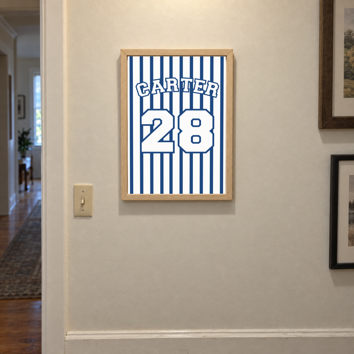 Personalized Jersey Wall Art, Custom Name Number Framed Sign, Sports Bedroom Decor, Athlete Gift, Boys Room Wall Decor, Team Decor