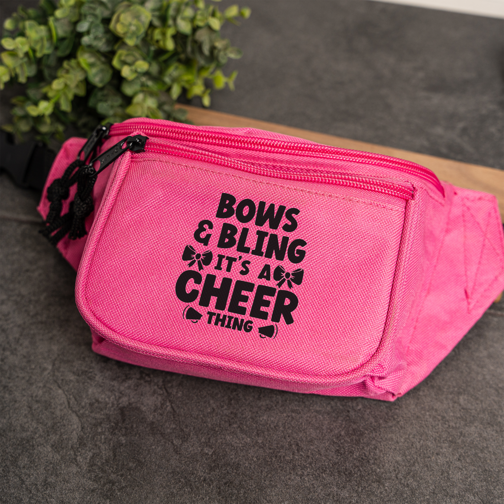 Bows and Bling its a Cheer Thing Cheer Team Gifts, Stylish Fanny Pack with Adjustable Strap For Cheer Teams, Cheer Gifts