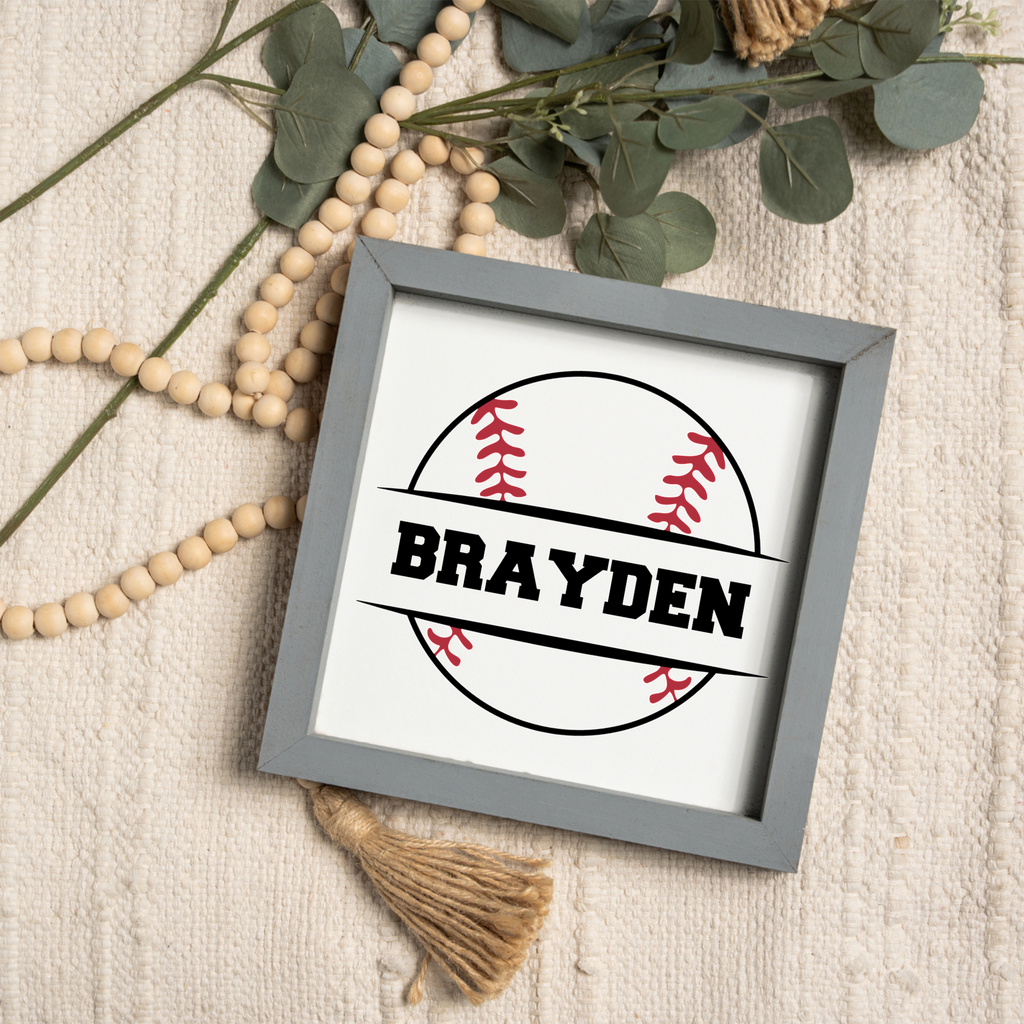 Personalized Baseball Sign, Custom Name Baseball Decor, Boys Sports Room Sign, Baseball Player Gift, Custom Kids Bedroom Wall Decor