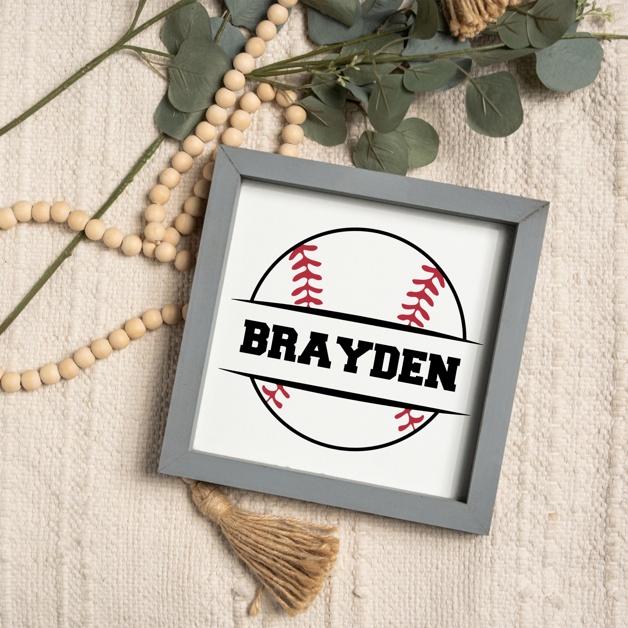 Personalized Baseball Sign, Custom Name Baseball Decor, Boys Sports Room Sign, Baseball Player Gift, Custom Kids Bedroom Wall Decor