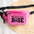 Its All About That Base Cheer Fanny Pack, Cheer Team Gifts Fanny Packs, Hands-Free Waist Bag, Adjustable Belt