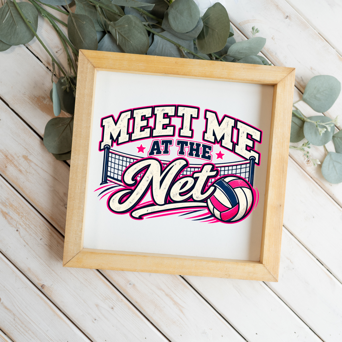 Meet Me at the Net Volleyball Sign, Volleyball Wall Art, Volleyball Player Gift, Girls Sports Room Decor, Volleyball Team Gift