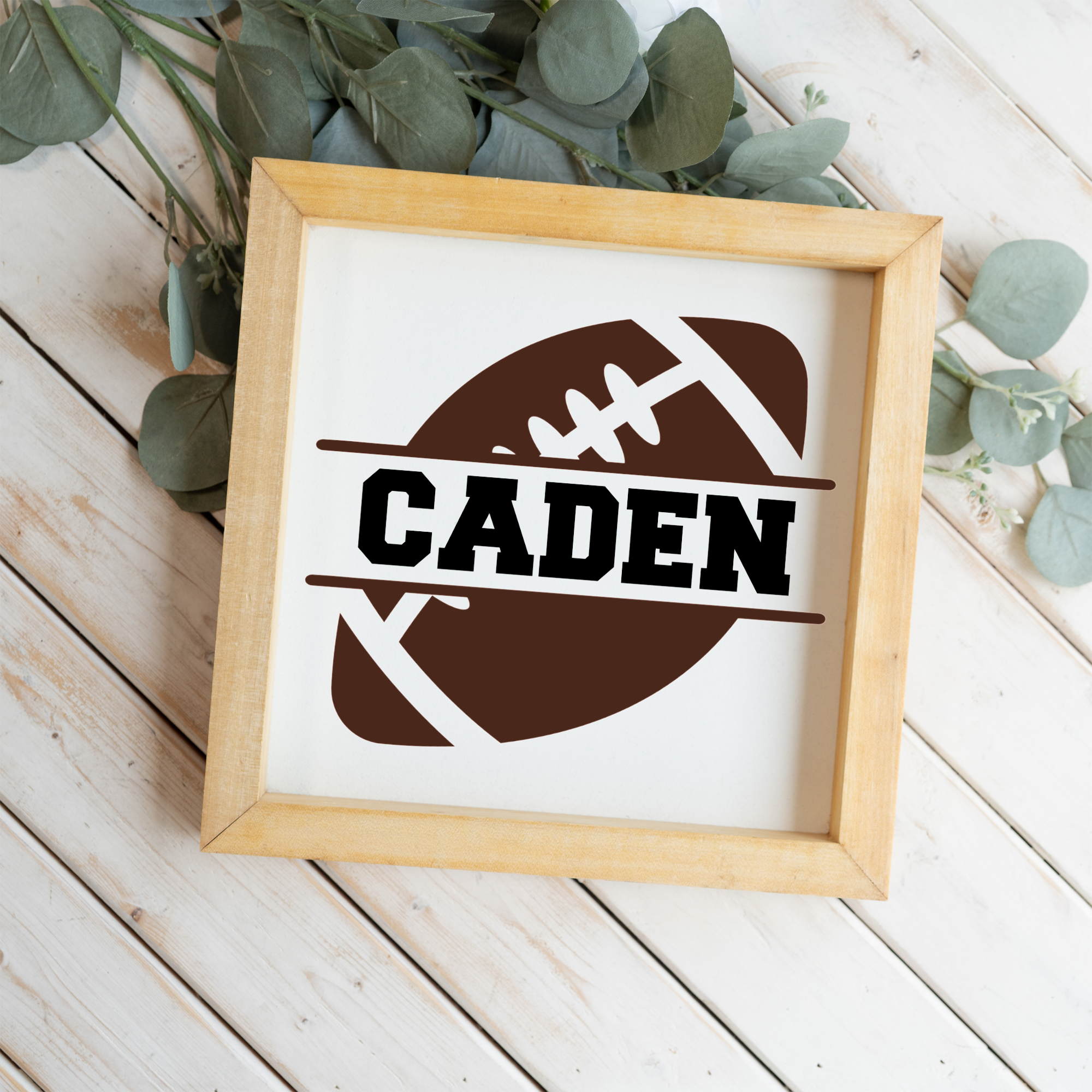Personalized Football Sign, Custom Name Football Wall Decor, Boys Sports Room Sign, Football Player Gift, Custom Kids Bedroom Decor