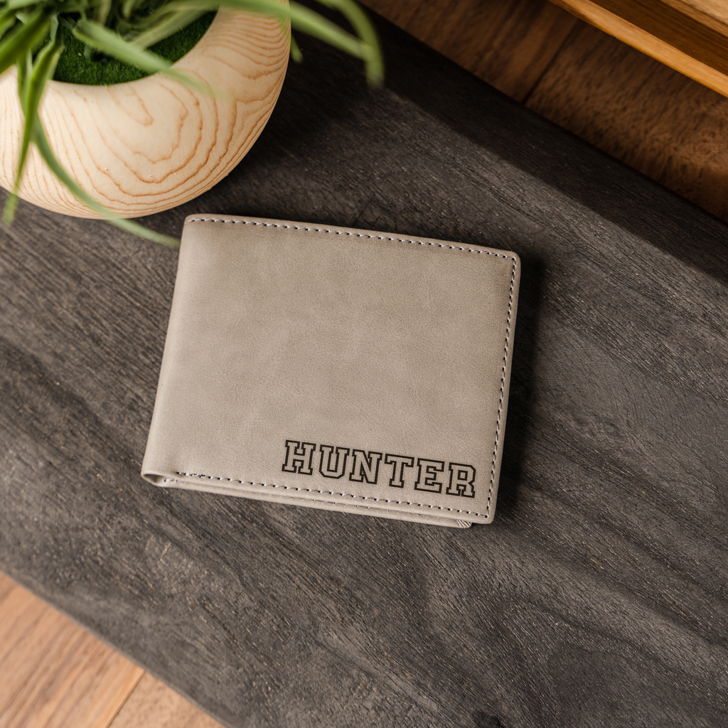 Sports Font Premium Leather Bifold Wallet