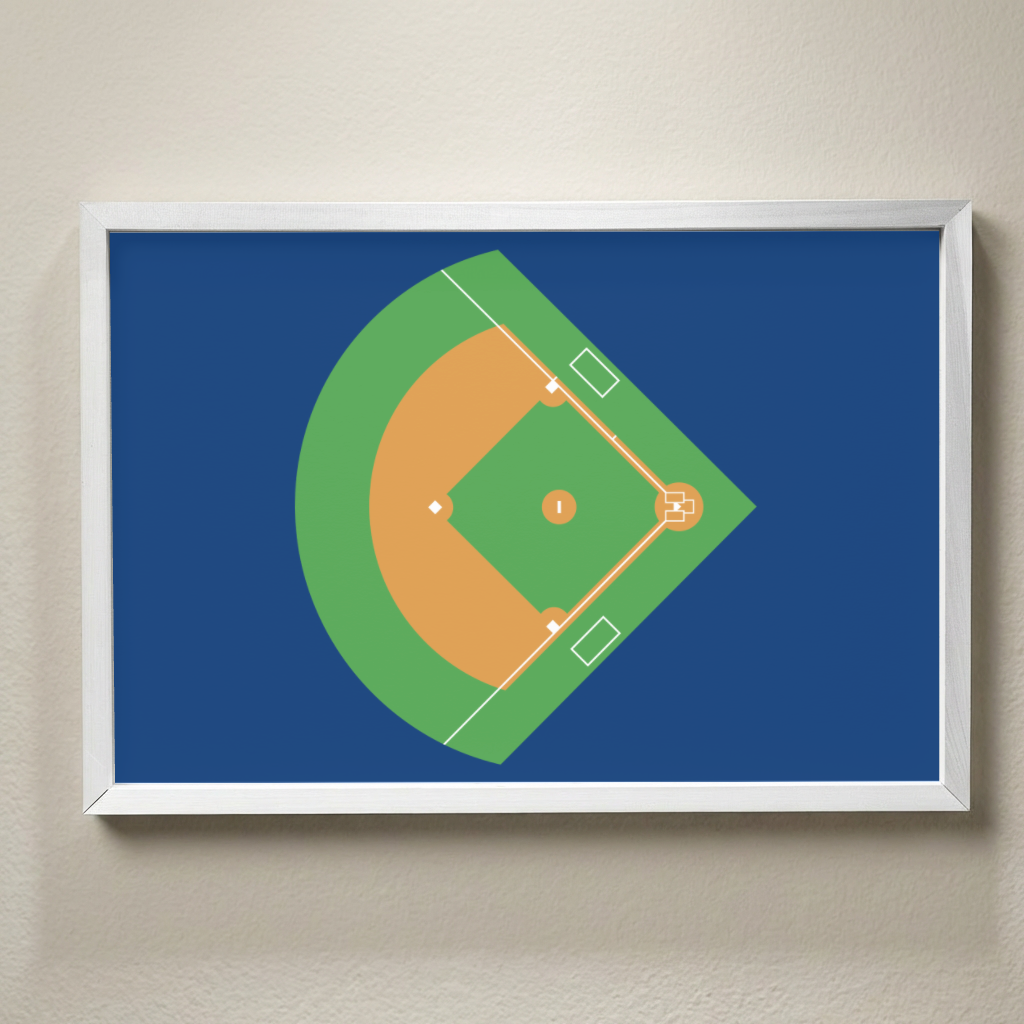Baseball Field Wall Art, Baseball Diamond Sign, Sports Room Decor, Baseball Player Gift, Coach Gift, Boys Baseball Bedroom Decor
