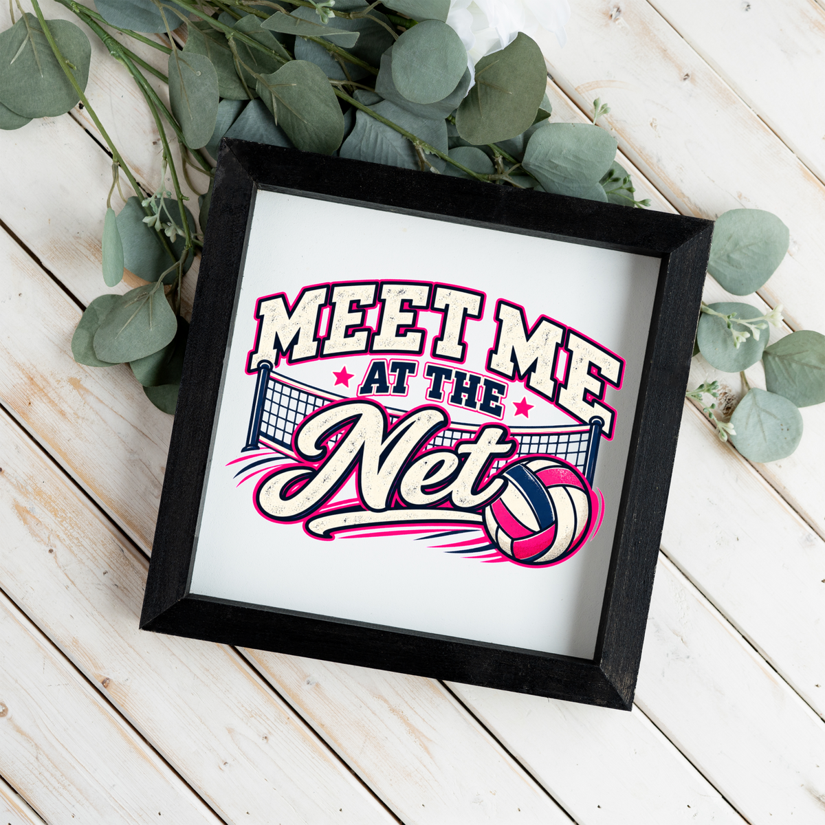 Meet Me at the Net Volleyball Sign, Volleyball Wall Art, Volleyball Player Gift, Girls Sports Room Decor, Volleyball Team Gift