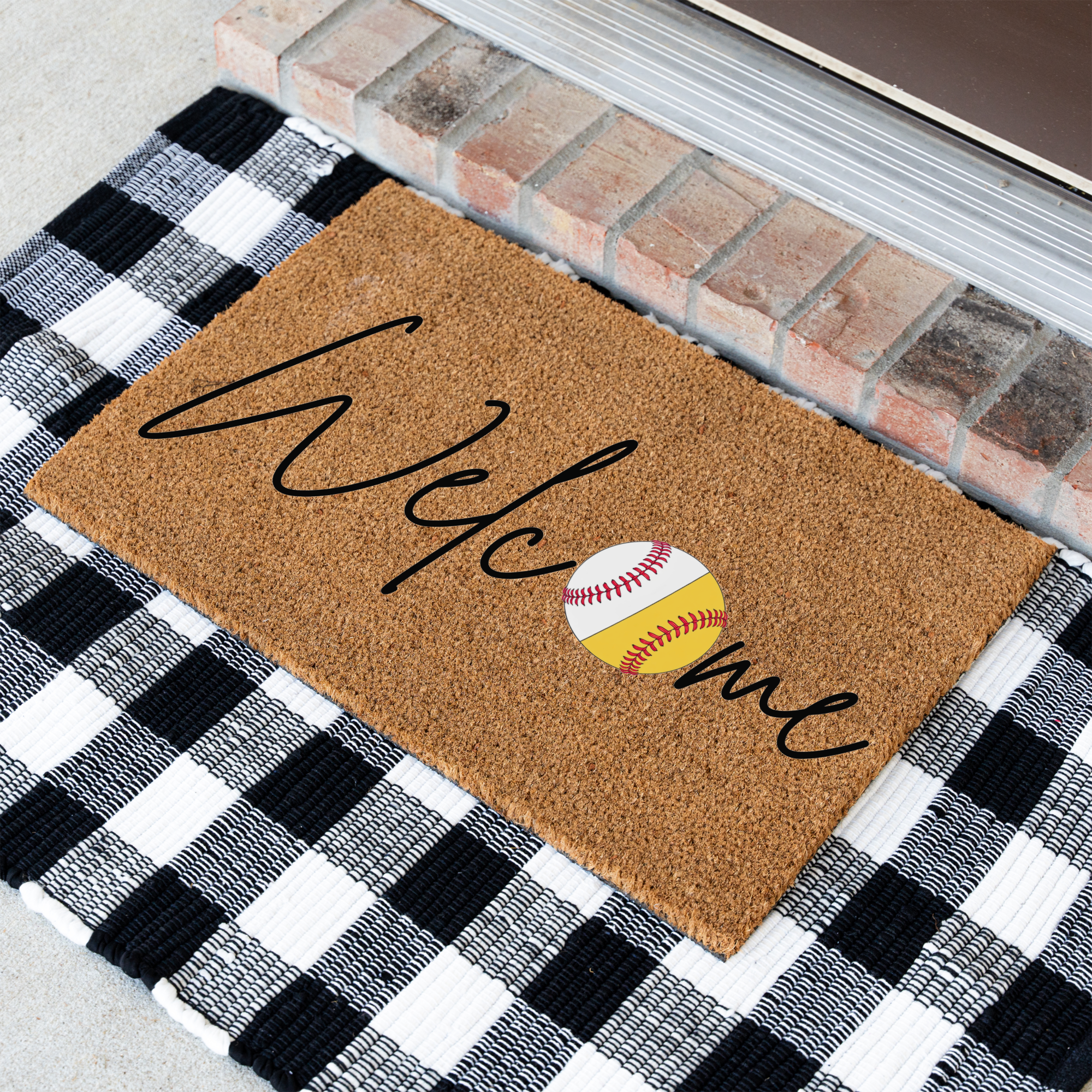 Welcome Baseball Doormat