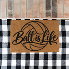 Volleyball Ball Is Life Doormat, Volleyball Welcome Mat, Sports Front Porch Decor, Volleyball Player Gift, Volleyball Mom Gift, Game Day Doo