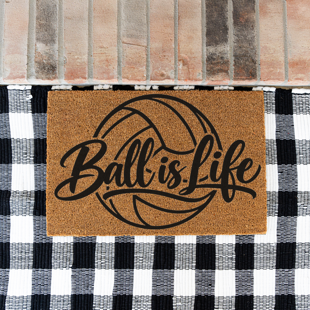 Volleyball Ball Is Life Doormat, Volleyball Welcome Mat, Sports Front Porch Decor, Volleyball Player Gift, Volleyball Mom Gift, Game Day Doo