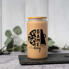 Cheer Game Day 16oz Glass Coffee Can with Lid