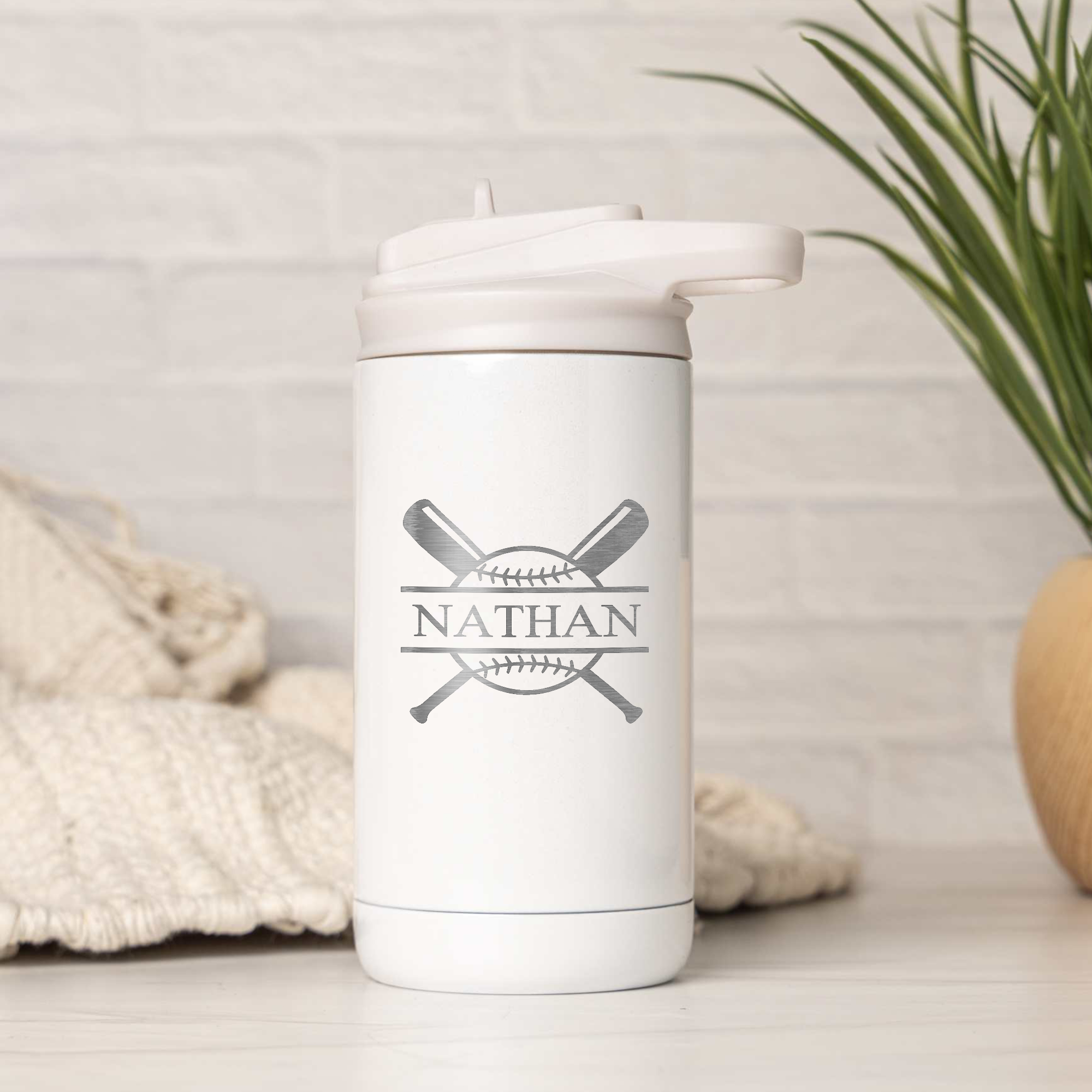 Personalized Monogram Baseball 12oz Kids Tumbler
