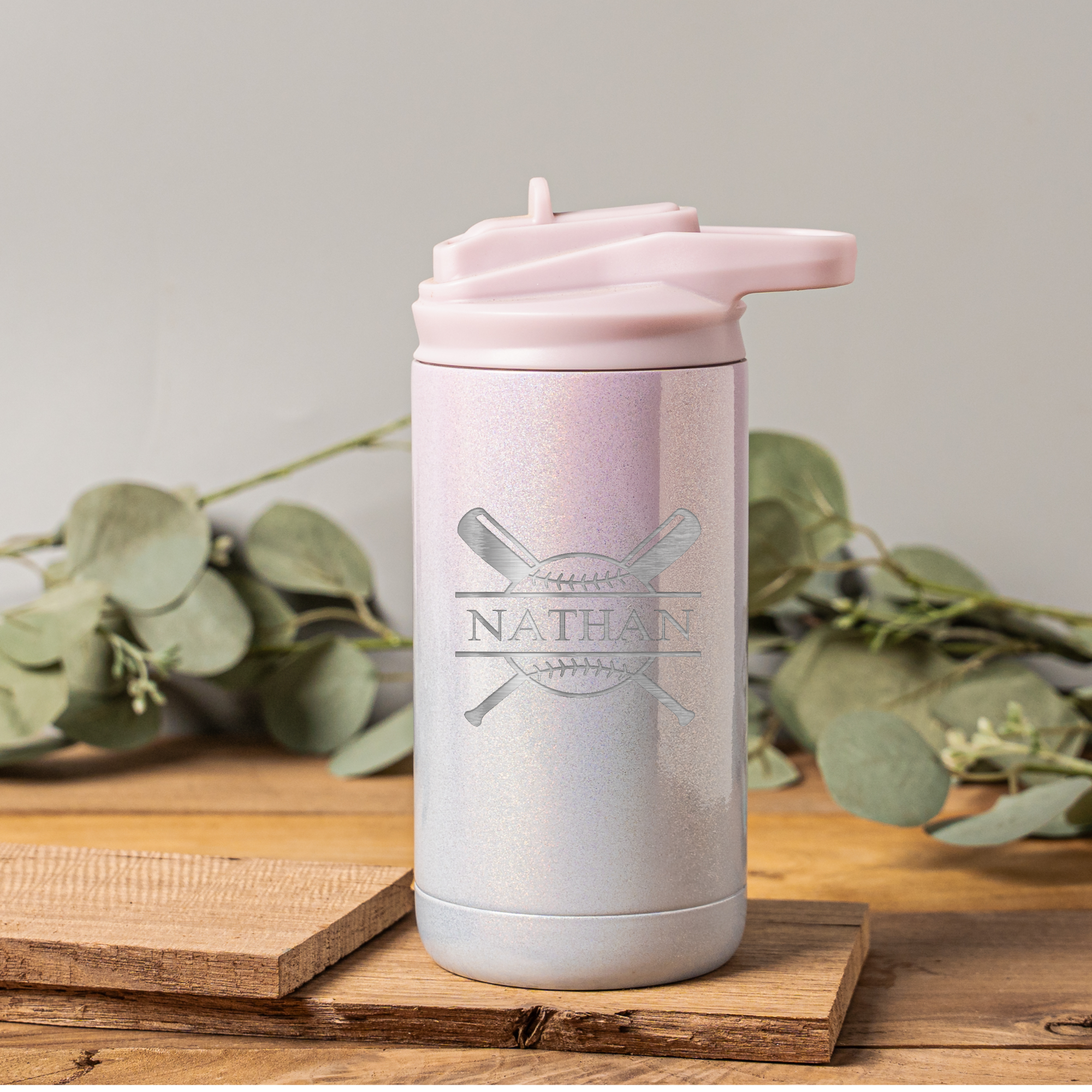 Personalized Monogram Baseball 12oz Kids Tumbler