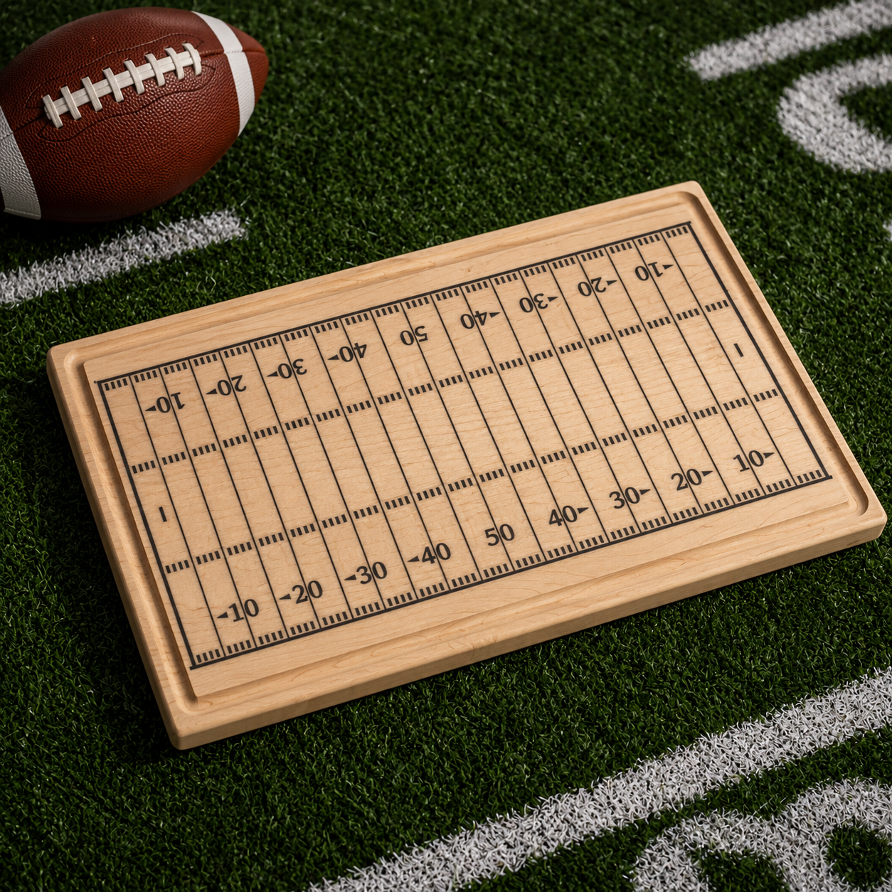 Football Field Engraved Cutting Board