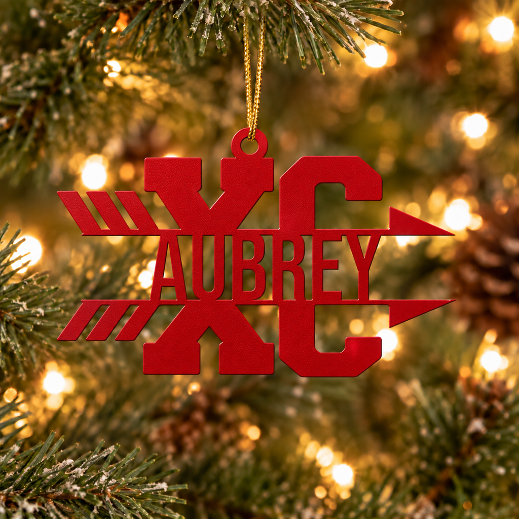 Personalized Cross Country Metal Ornament