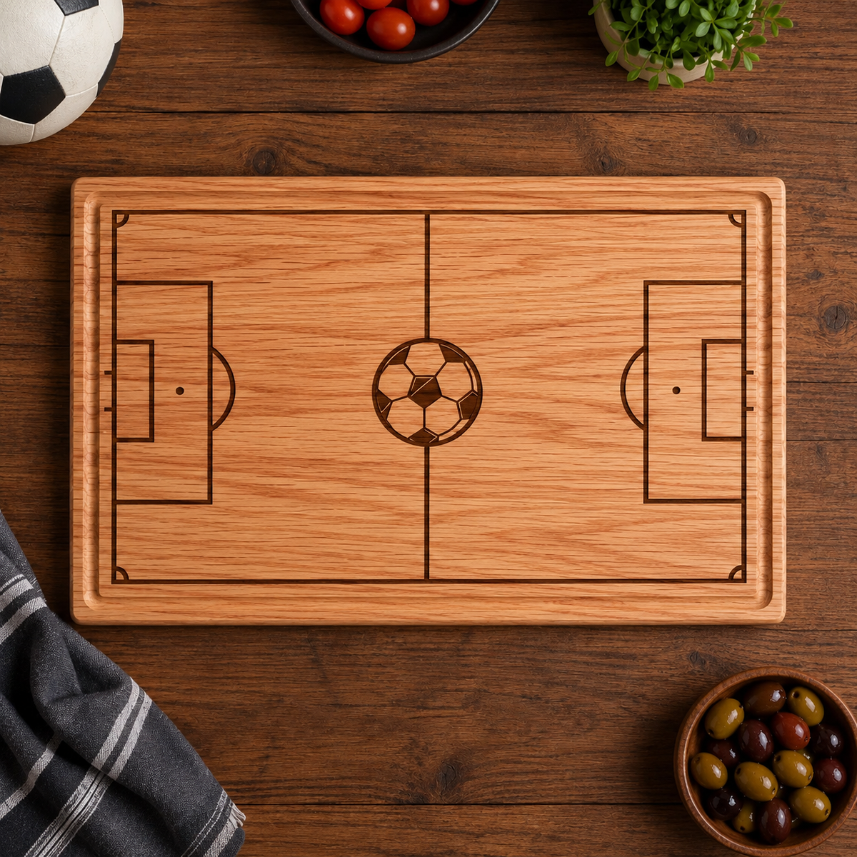 Soccer Field Design Engraved Cutting Board