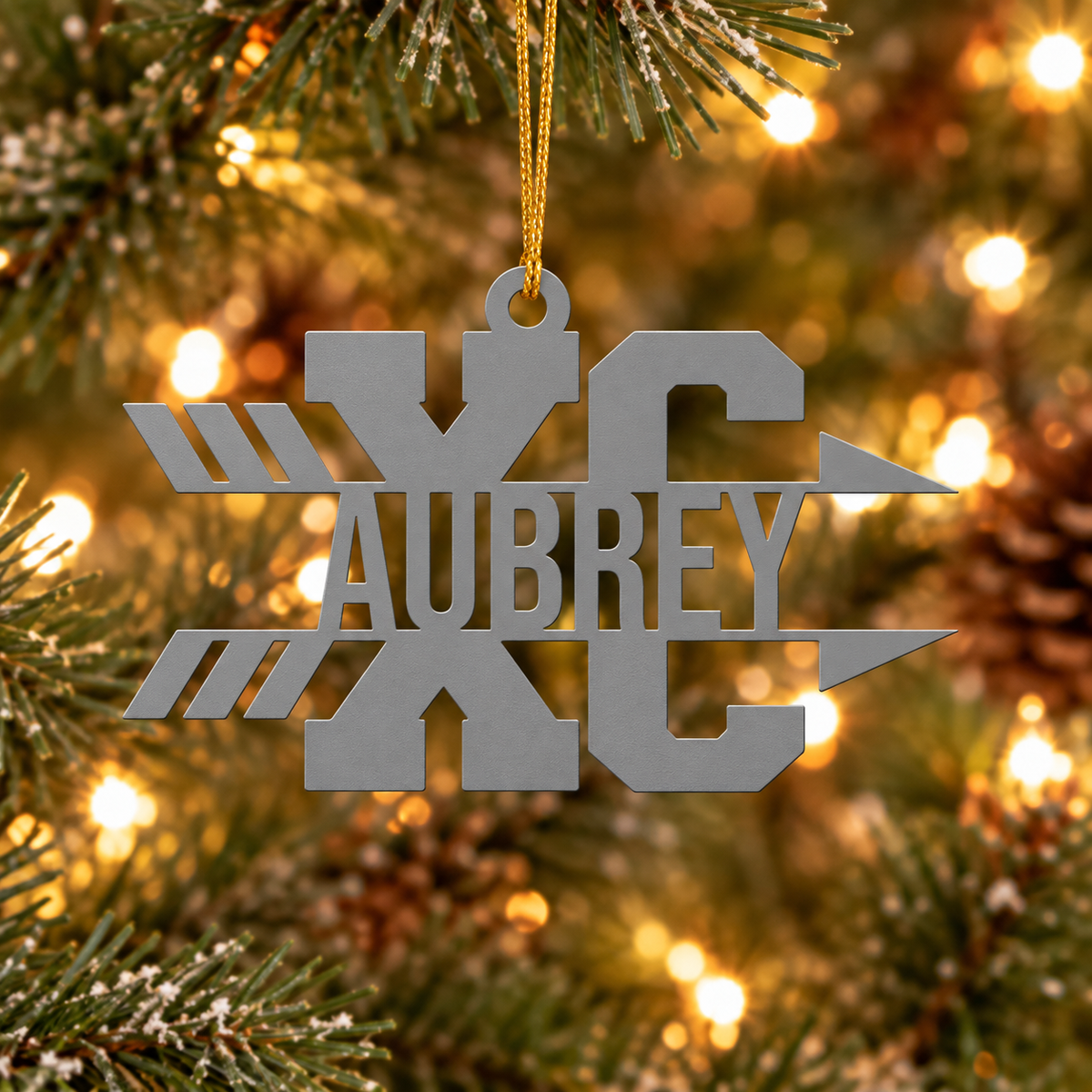 Personalized Cross Country Metal Ornament