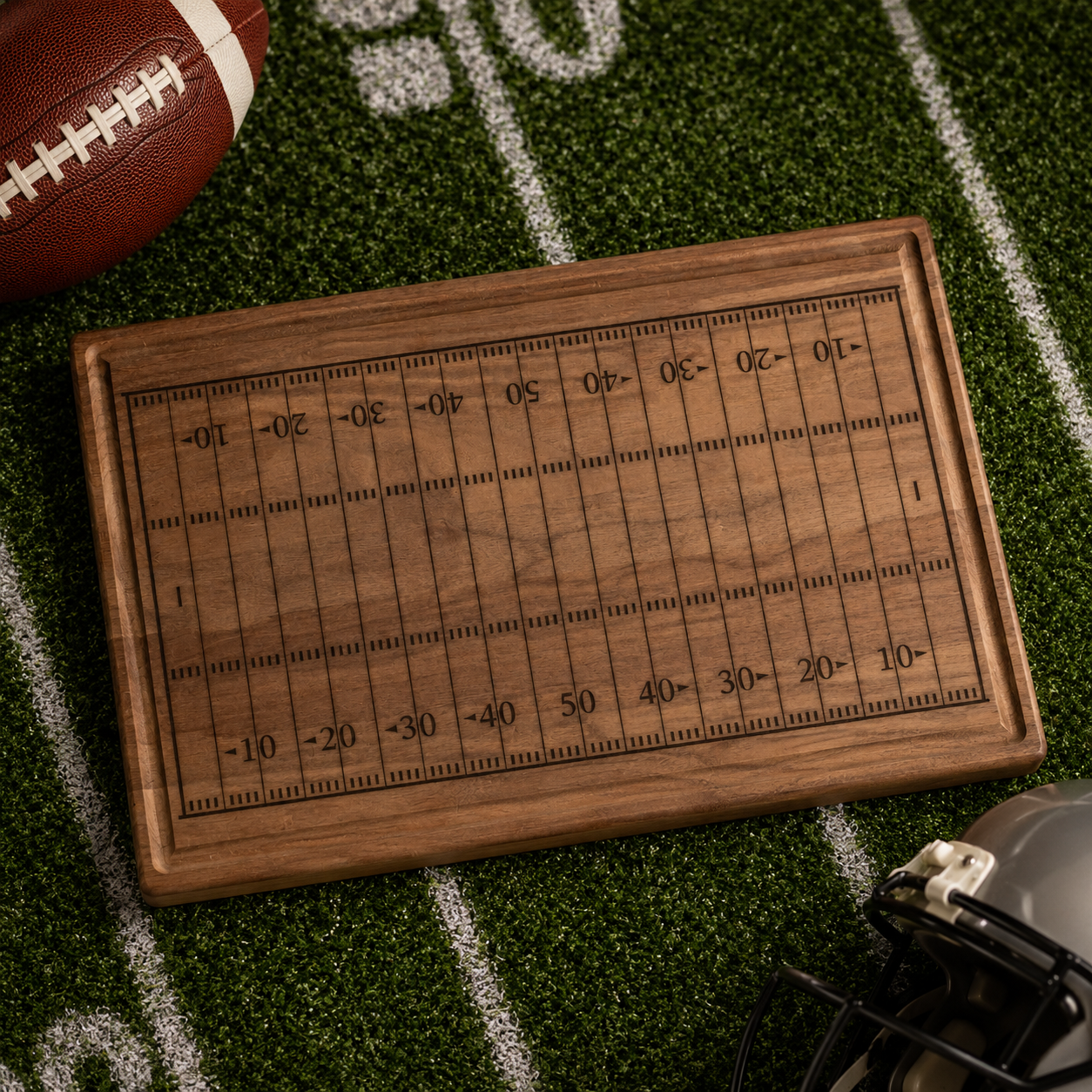 Football Field Engraved Cutting Board