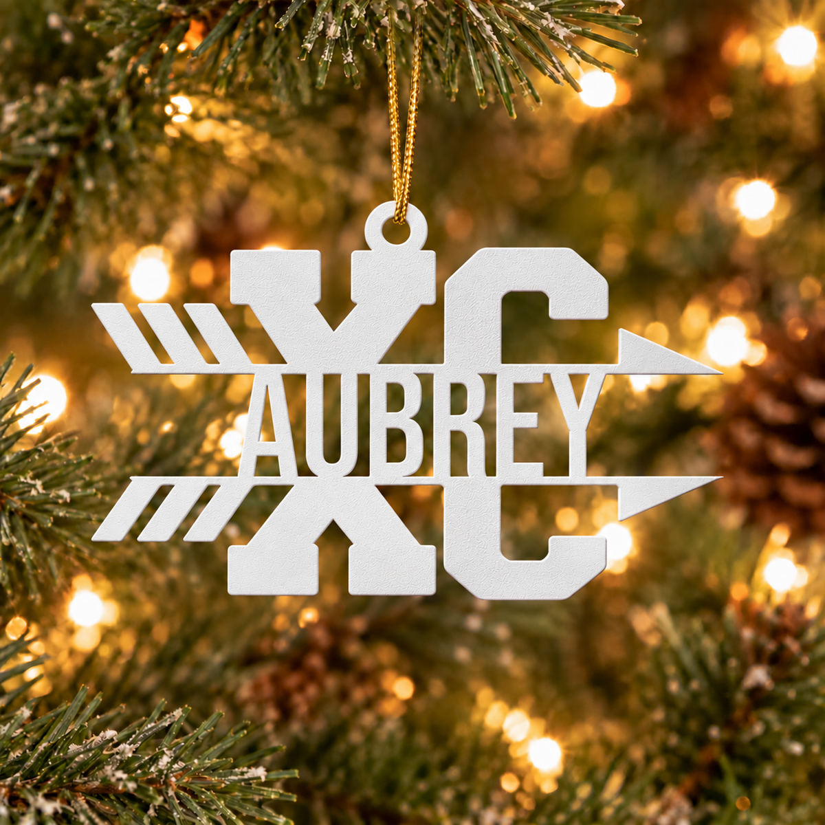 Personalized Cross Country Metal Ornament